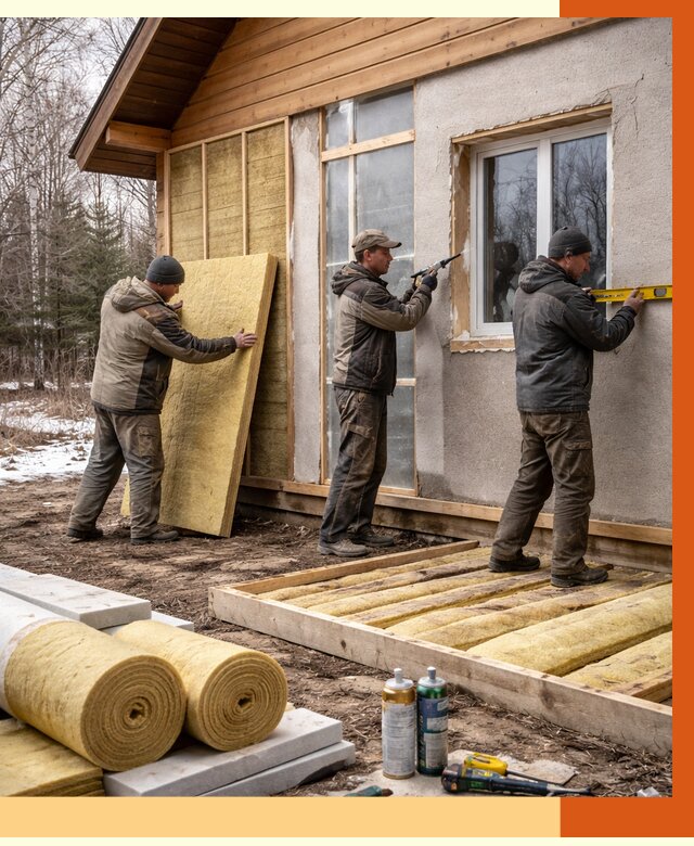 Утепление дачного дома в Копейске от 4875 руб/м2 — недорого | ТепломастерКпс